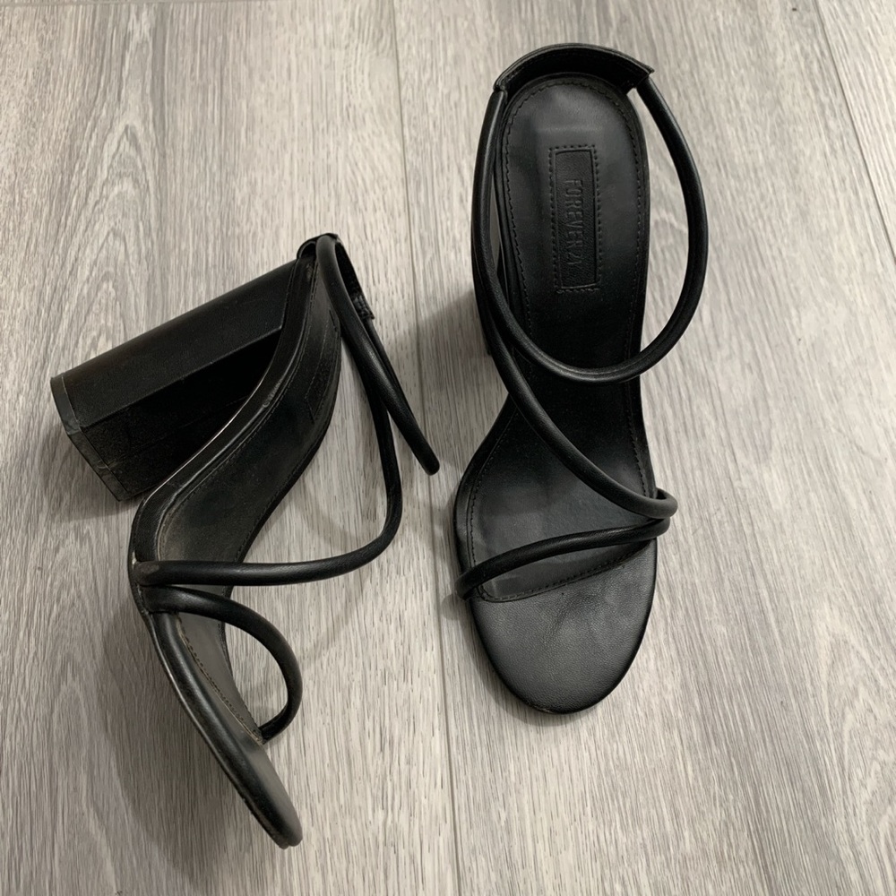 Black block heels